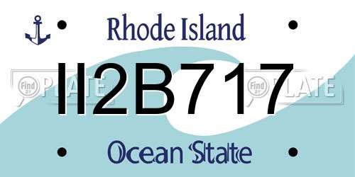 II2B717 Rhode Island License Plate