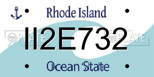 II2E732 Rhode Island License Plate
