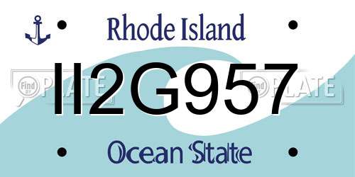 II2G957 Rhode Island License Plate