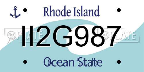 II2G987 Rhode Island License Plate