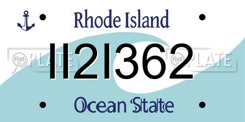 II2I362 Rhode Island License Plate