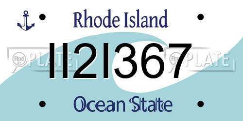 II2I367 Rhode Island License Plate