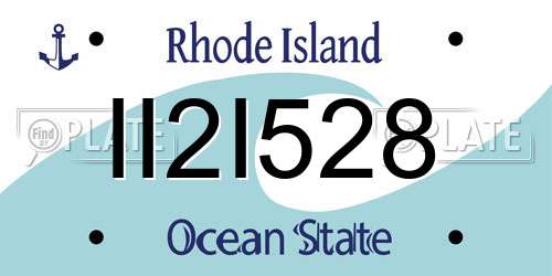 II2I528 Rhode Island License Plate