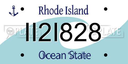 II2I828 Rhode Island License Plate