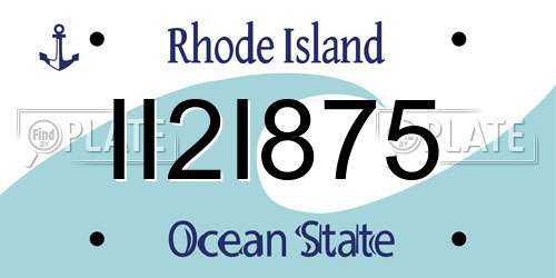 II2I875 Rhode Island License Plate