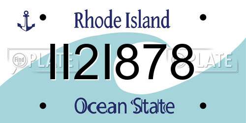 II2I878 Rhode Island License Plate