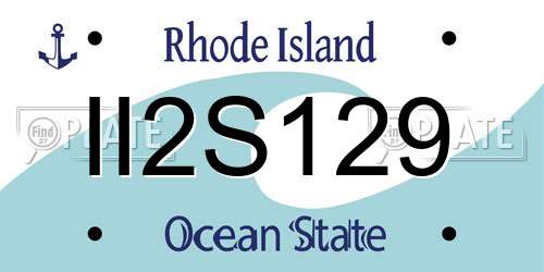 II2S129 Rhode Island License Plate