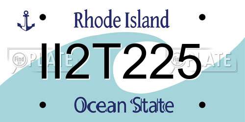 II2T225 Rhode Island License Plate