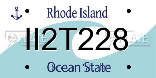 II2T228 Rhode Island License Plate