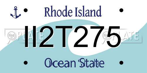 II2T275 Rhode Island License Plate