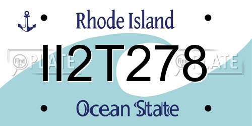 II2T278 Rhode Island License Plate