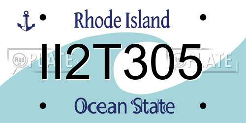II2T305 Rhode Island License Plate