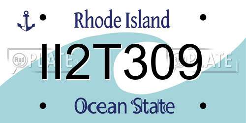 II2T309 Rhode Island License Plate