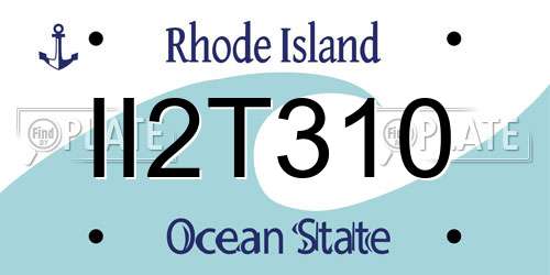 II2T310 Rhode Island License Plate