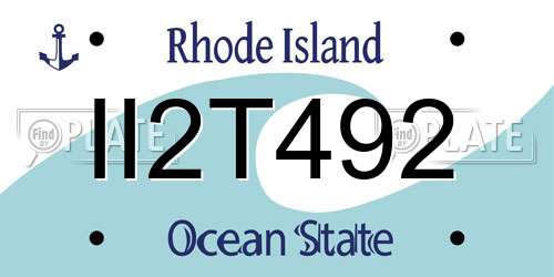 II2T492 Rhode Island License Plate