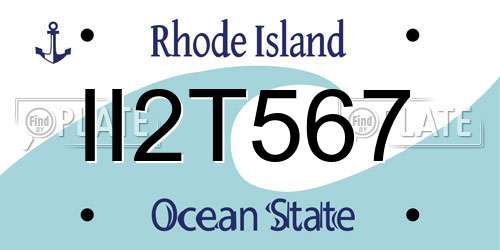 II2T567 Rhode Island License Plate