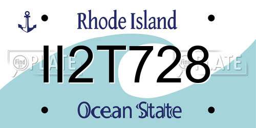 II2T728 Rhode Island License Plate