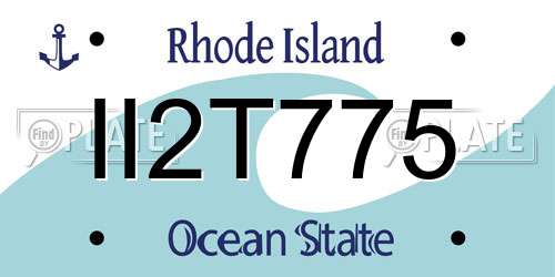 II2T775 Rhode Island License Plate