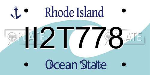II2T778 Rhode Island License Plate