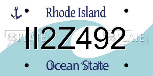 II2Z492 Rhode Island License Plate