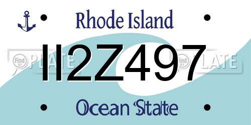 II2Z497 Rhode Island License Plate