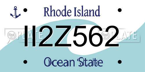 II2Z562 Rhode Island License Plate