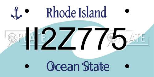 II2Z775 Rhode Island License Plate