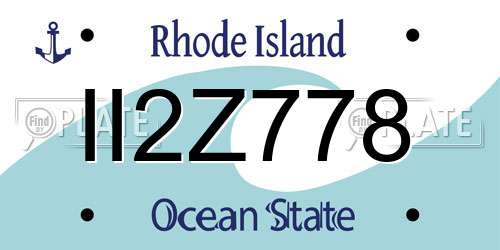 II2Z778 Rhode Island License Plate
