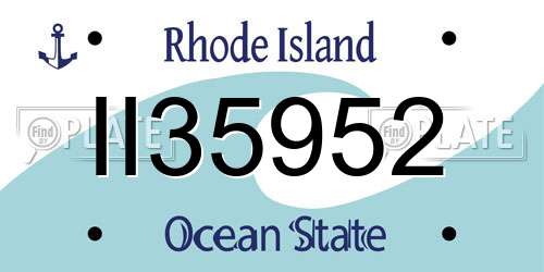 II35952 Rhode Island License Plate
