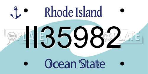 II35982 Rhode Island License Plate