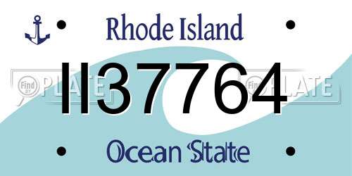II37764 Rhode Island License Plate