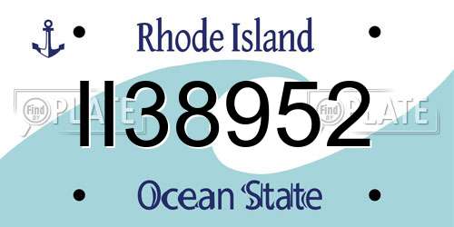 II38952 Rhode Island License Plate