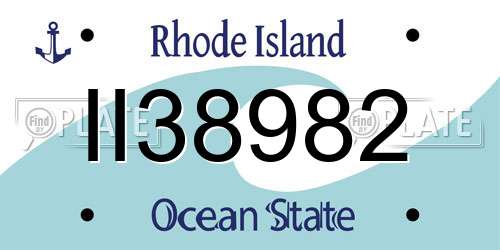 II38982 Rhode Island License Plate