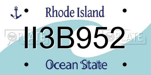 II3B952 Rhode Island License Plate