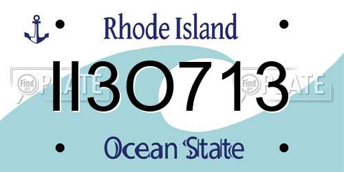 II3O713 Rhode Island License Plate