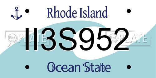II3S952 Rhode Island License Plate