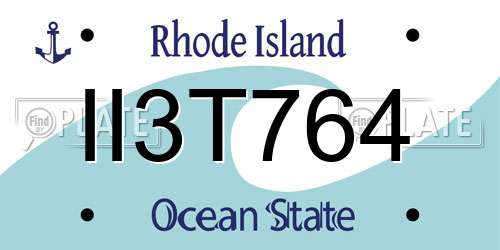 II3T764 Rhode Island License Plate