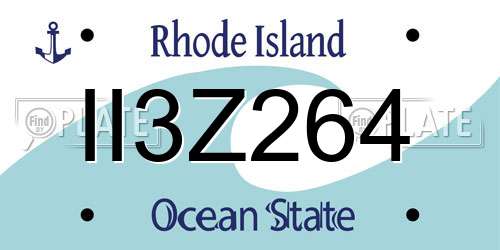 II3Z264 Rhode Island License Plate
