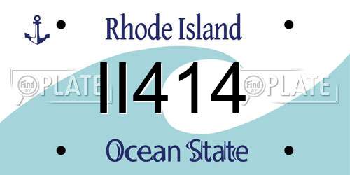 II414 Rhode Island License Plate