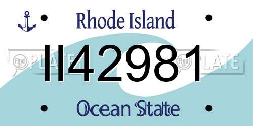 II42981 Rhode Island License Plate