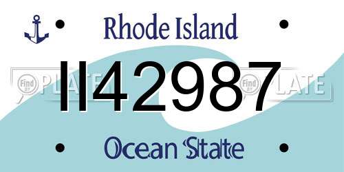 II42987 Rhode Island License Plate