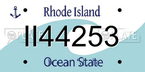 II44253 Rhode Island License Plate