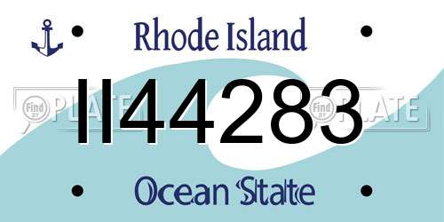 II44283 Rhode Island License Plate