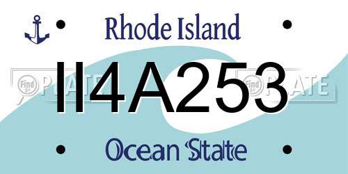 II4A253 Rhode Island License Plate