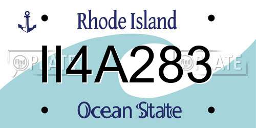 II4A283 Rhode Island License Plate