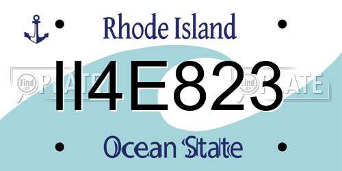 II4E823 Rhode Island License Plate