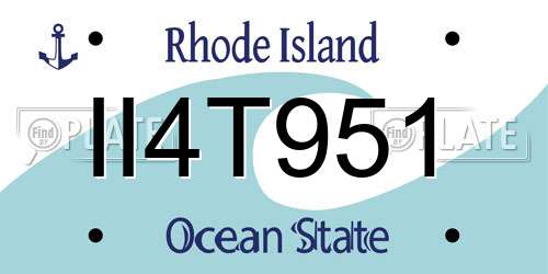 II4T951 Rhode Island License Plate