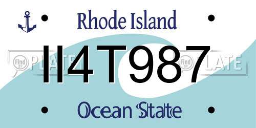 II4T987 Rhode Island License Plate