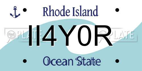 II4Y0R Rhode Island License Plate