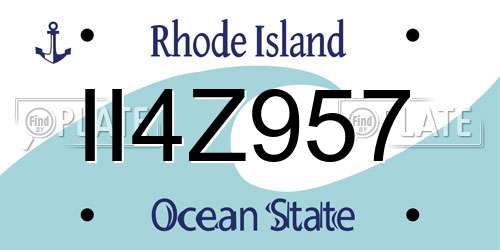 II4Z957 Rhode Island License Plate